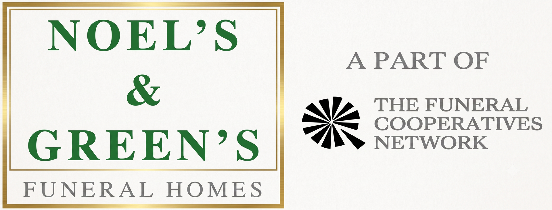 Noel’s & Green’s Funeral Homes logo with Funeral Co-operative Network emblem