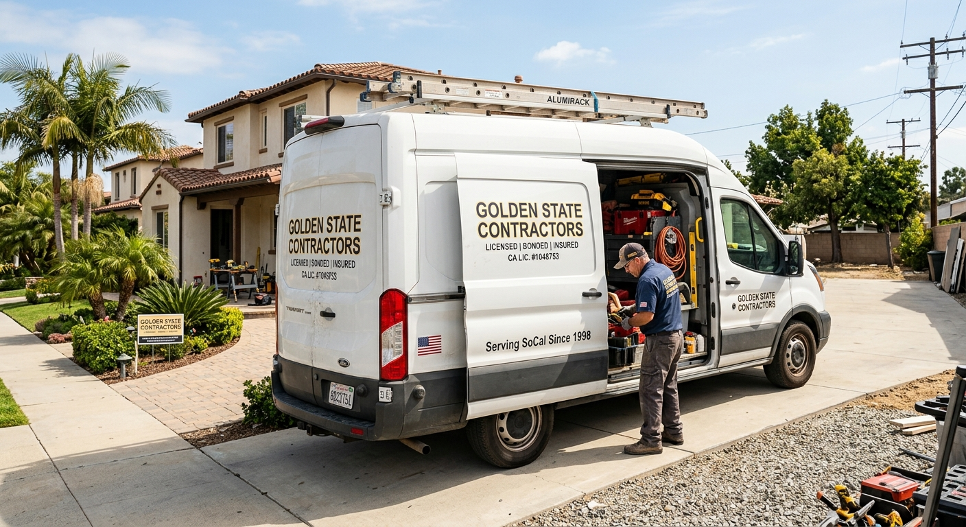 California contractor reviewing surety bond paperwork at a job site in the East Bay