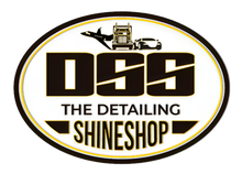 DSS The Detailing Shine Shop logo in black, gold, and white with car and SUV silhouette
