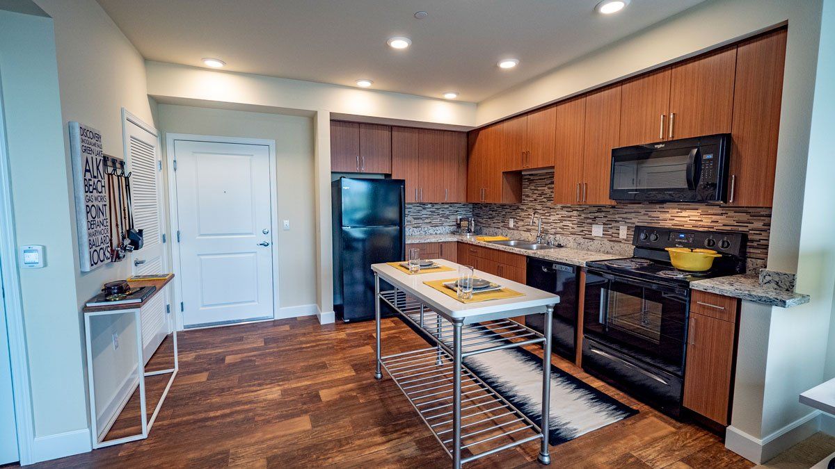 Spacious apartment floor plan at Woodin Creek Village.
