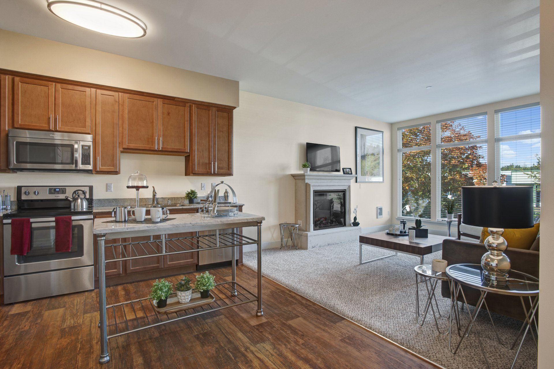 Spacious apartment floor plan at Woodin Creek Village.