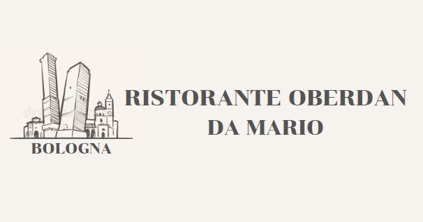 Logo del Ristorante Oberdan Da Mario a Bologna, Italia, raffigurante lo schizzo di due torri pendenti.