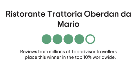 Logo del Ristorante Trattoria Oberdan da Mario con quattro cerchi verdi pieni e uno vuoto.