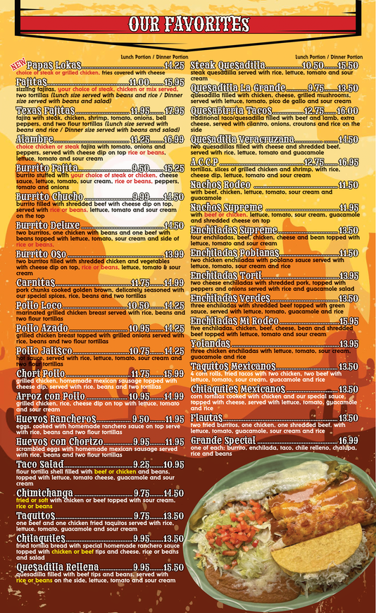 Mi Rodeo Mexican Grill Menu | Mi Rodeo Mexican Grill 