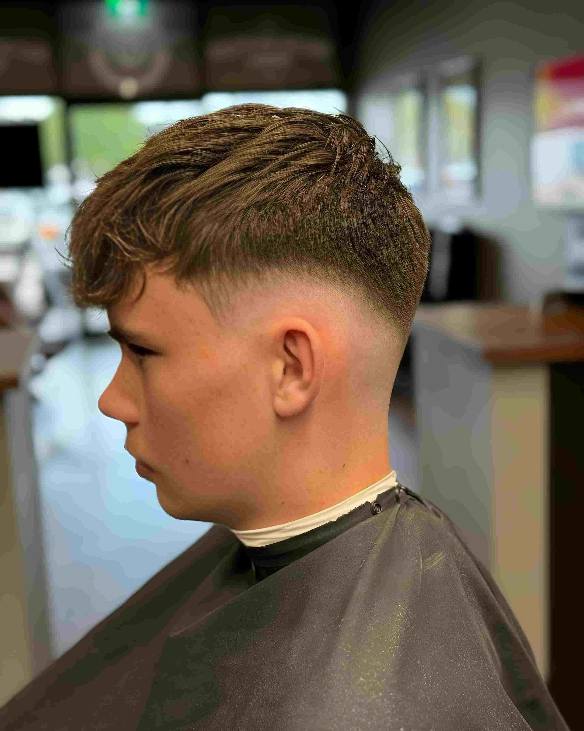 Boy With Faded Haircut In Side Profile — Bolton Brothers Barbers in Erina, NSW