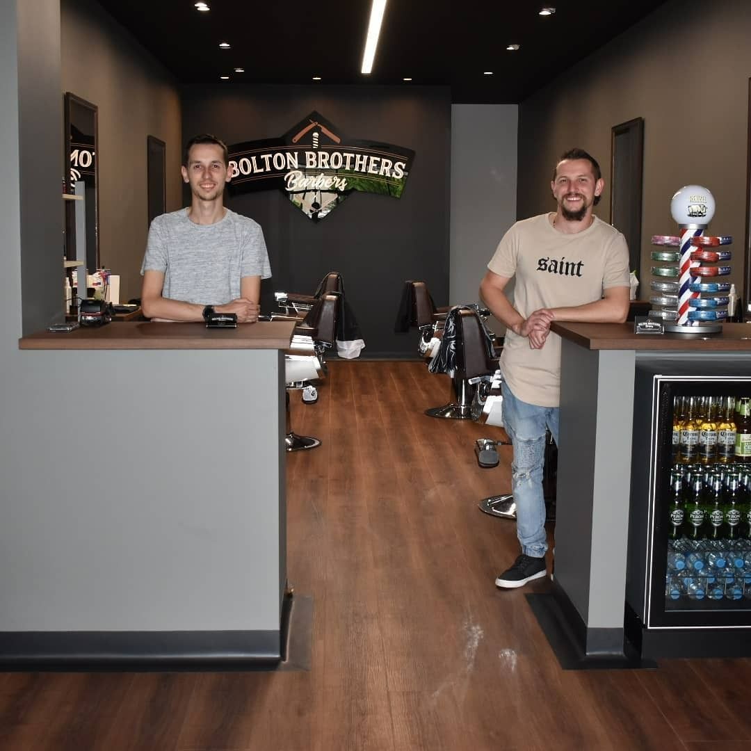 Two Men At Counter In Barbershop β Bolton Brothers Barbers in Erina, NSW