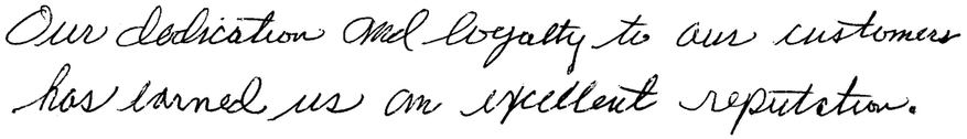 Cursive handwritten quote in black ink on a lined white background.