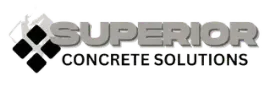 A black and white logo for Superior Concrete Solutions