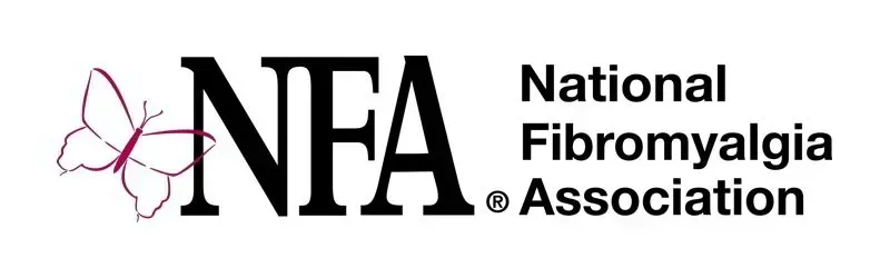 The logo for the national fibromyalgia association has a butterfly on it.