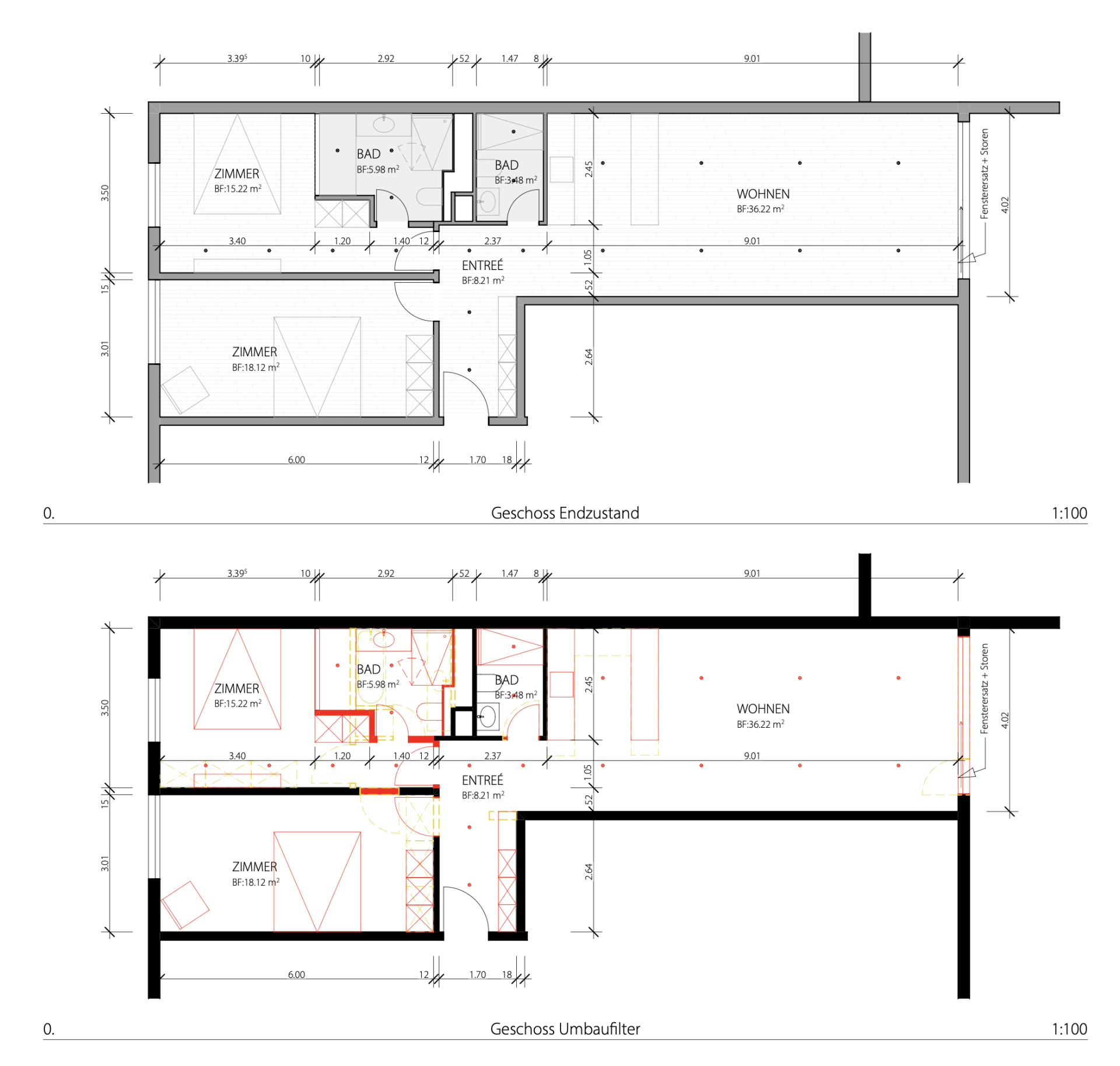 Ein schwarz-weißer Grundriss eines Hauses