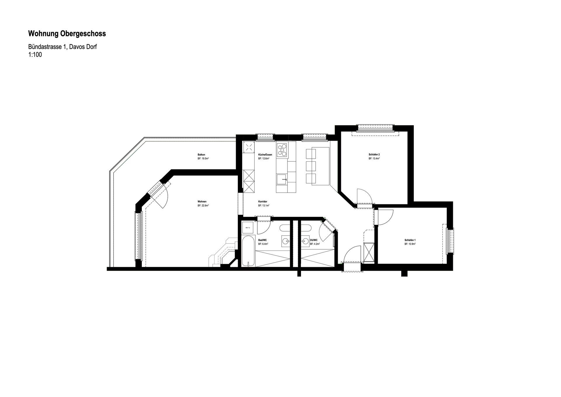 Ein schwarz-weißer Grundriss eines Hauses