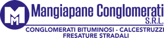 Logo di Mangiapane Conglomerati SRL in blu scuro, con un'icona stilizzata