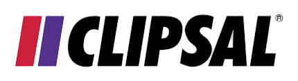 CLIPSAL logo with red and purple vertical bars and black text — RMB Air Conditioning & Electrical in Winnellie, NT
