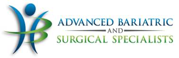 Logo for Advanced Bariatric and Surgical Specialists in blue and green text with stylized human figure