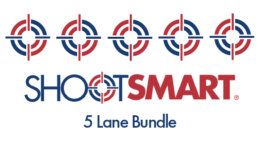 SHOOTSMART logo with five red and blue target icons and “5 Lane Bundle” text