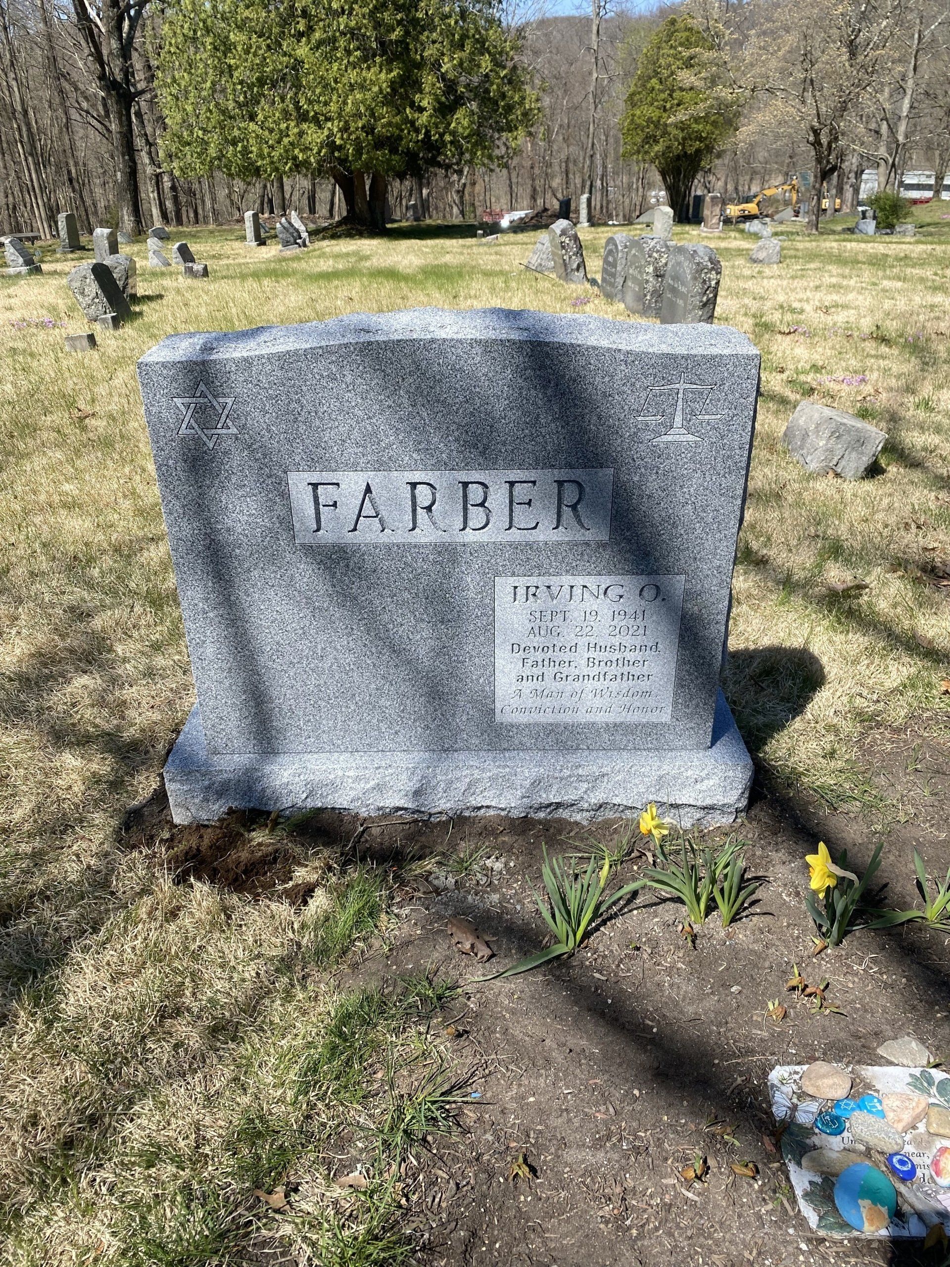 Farber Barre Grey Double Wide Upright Polished 2 BRP Sides Serp Top Panels Deep Cut Lettering Outlined Designs