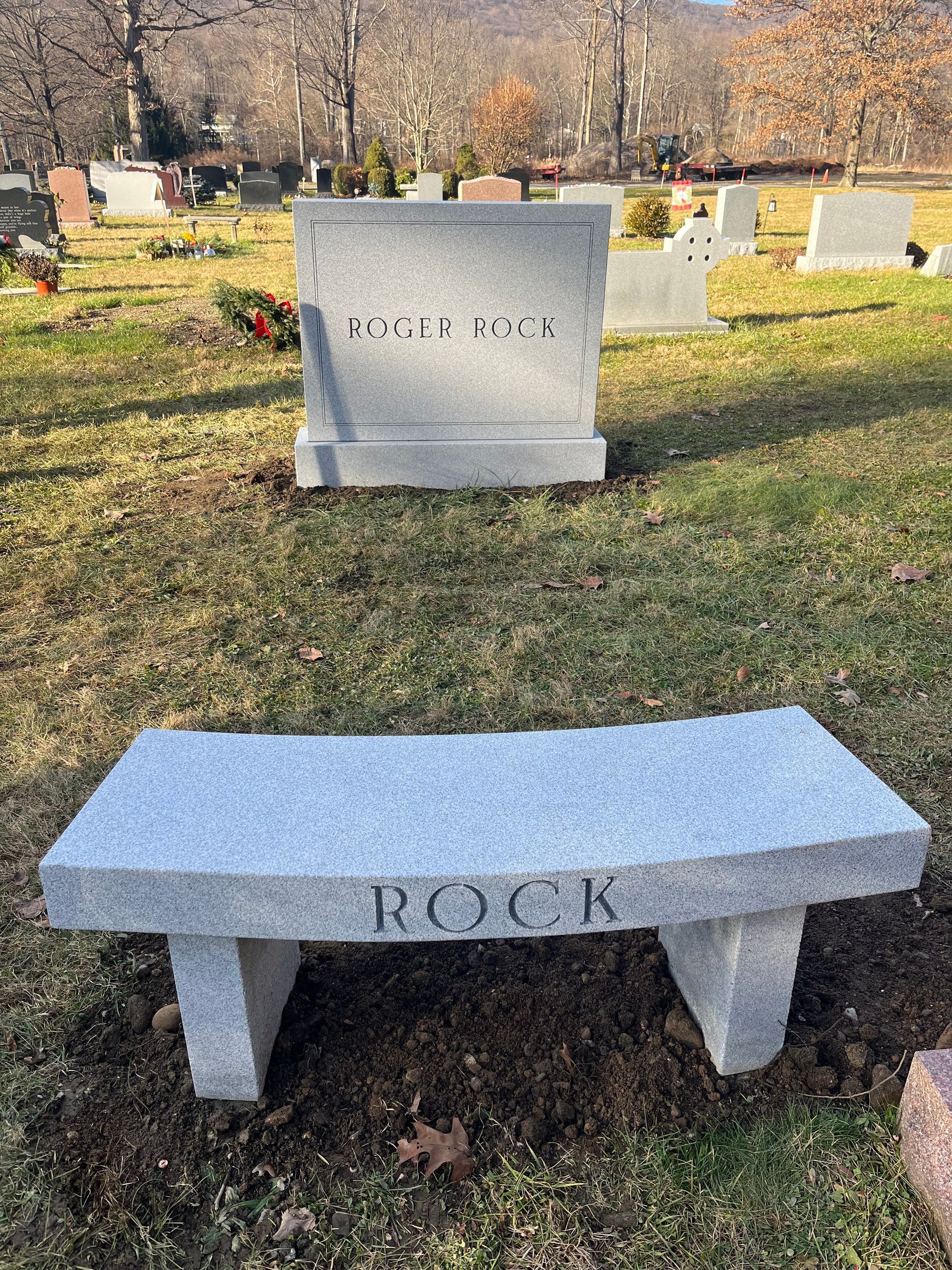 Rock Barre Grey Steeled 5 Deep Cut Lettering Steeled Legs Curved Bench