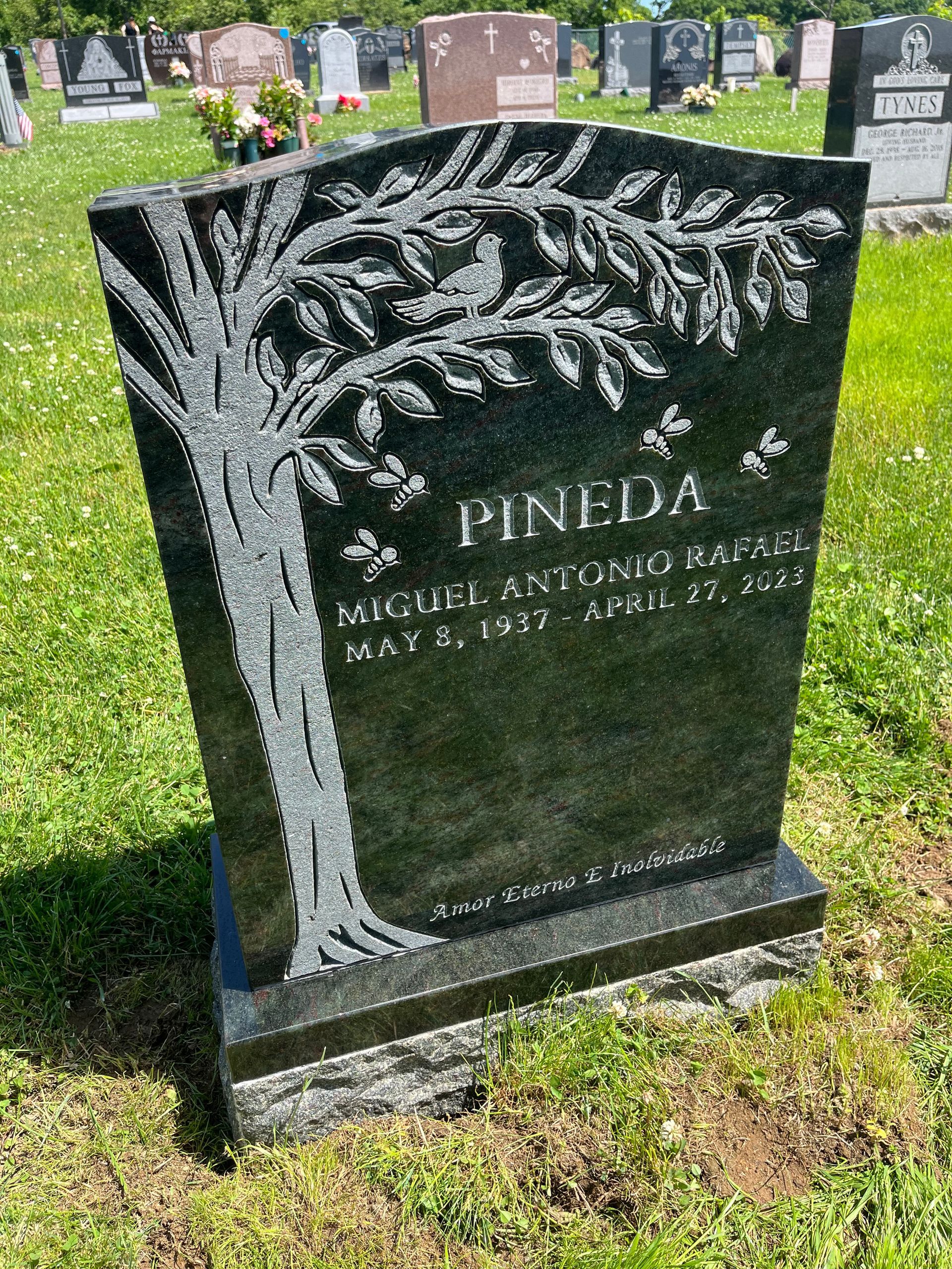 Pineda Tropical Green Upright Polished Margin Shape Carved Tree Shallow Blown Lettering Polished 5 Serp Top