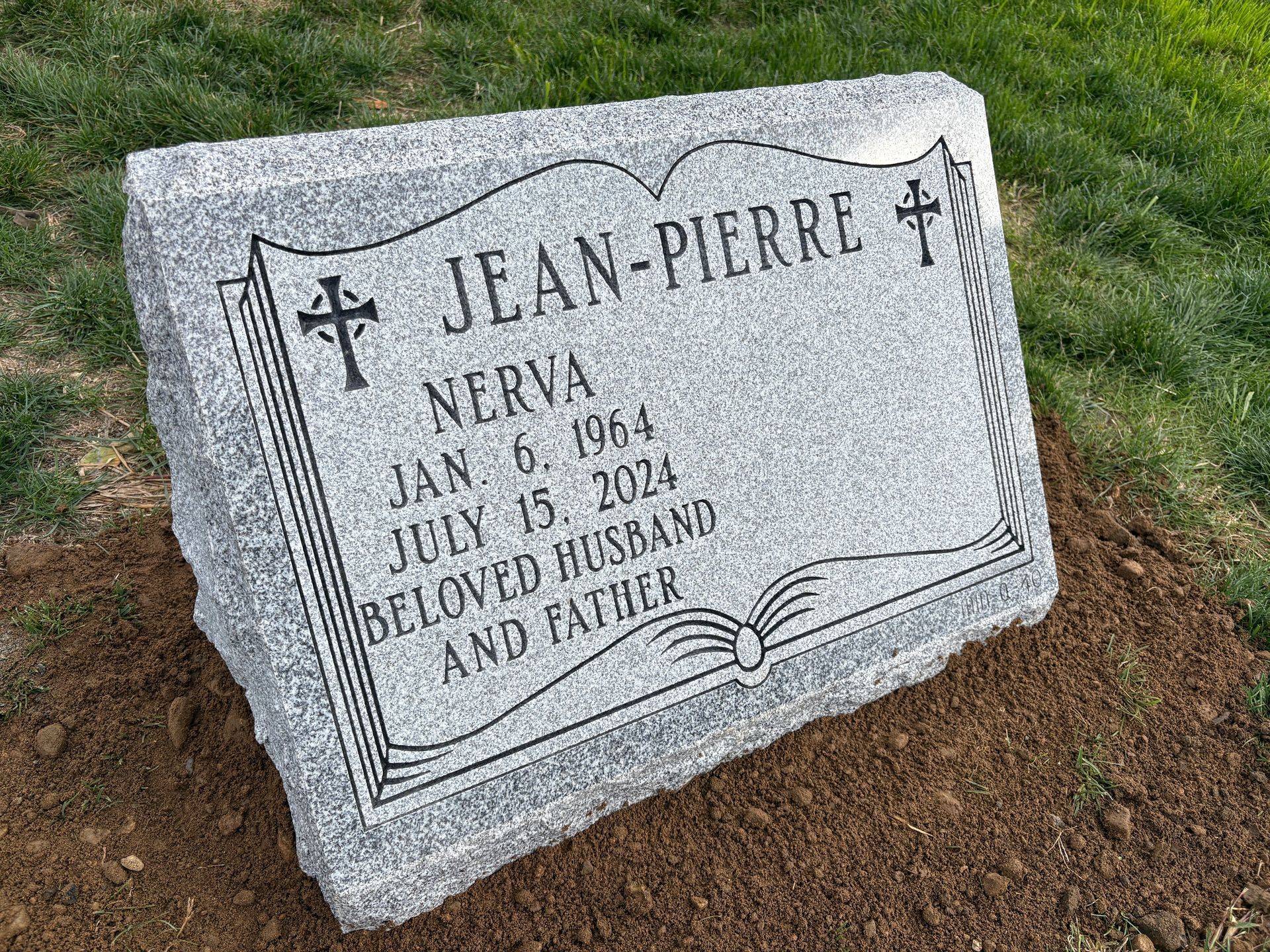 Jean Pierre Barre Grey Flat Top Polished Face Book Panel Deep Cut Design Deep Cut Lettering BRP Sides