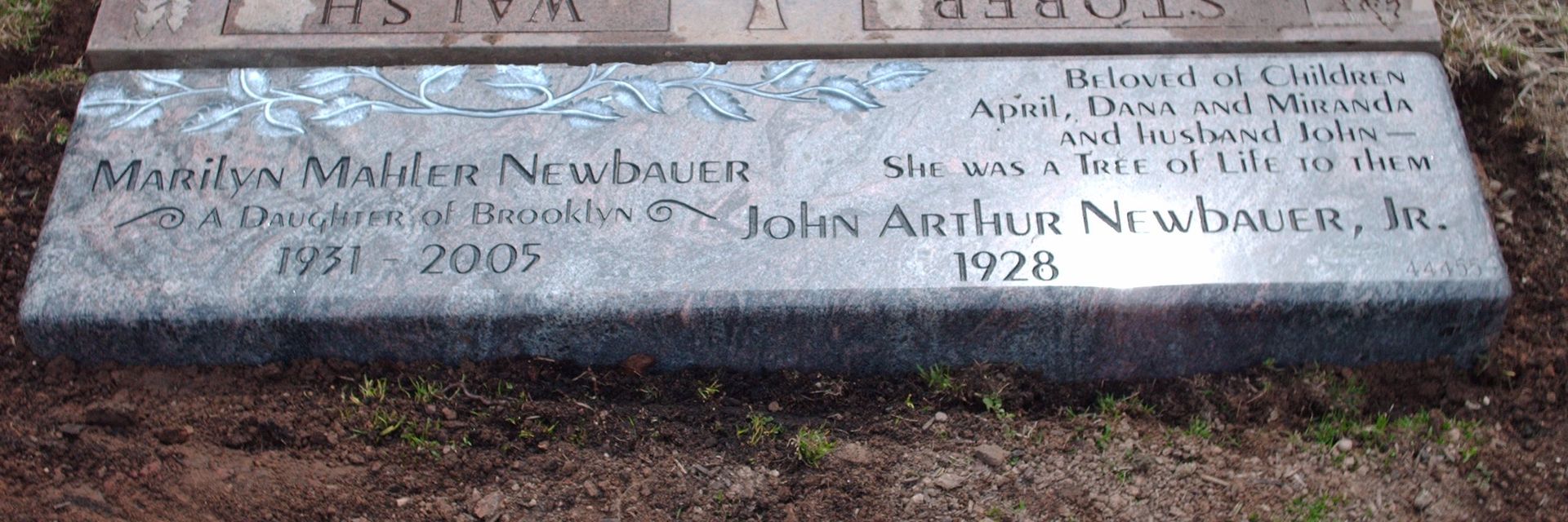 Newbauer Polished 5 Deep Cut Lettering Black Litho Shape Carved Floral Designs Oversized