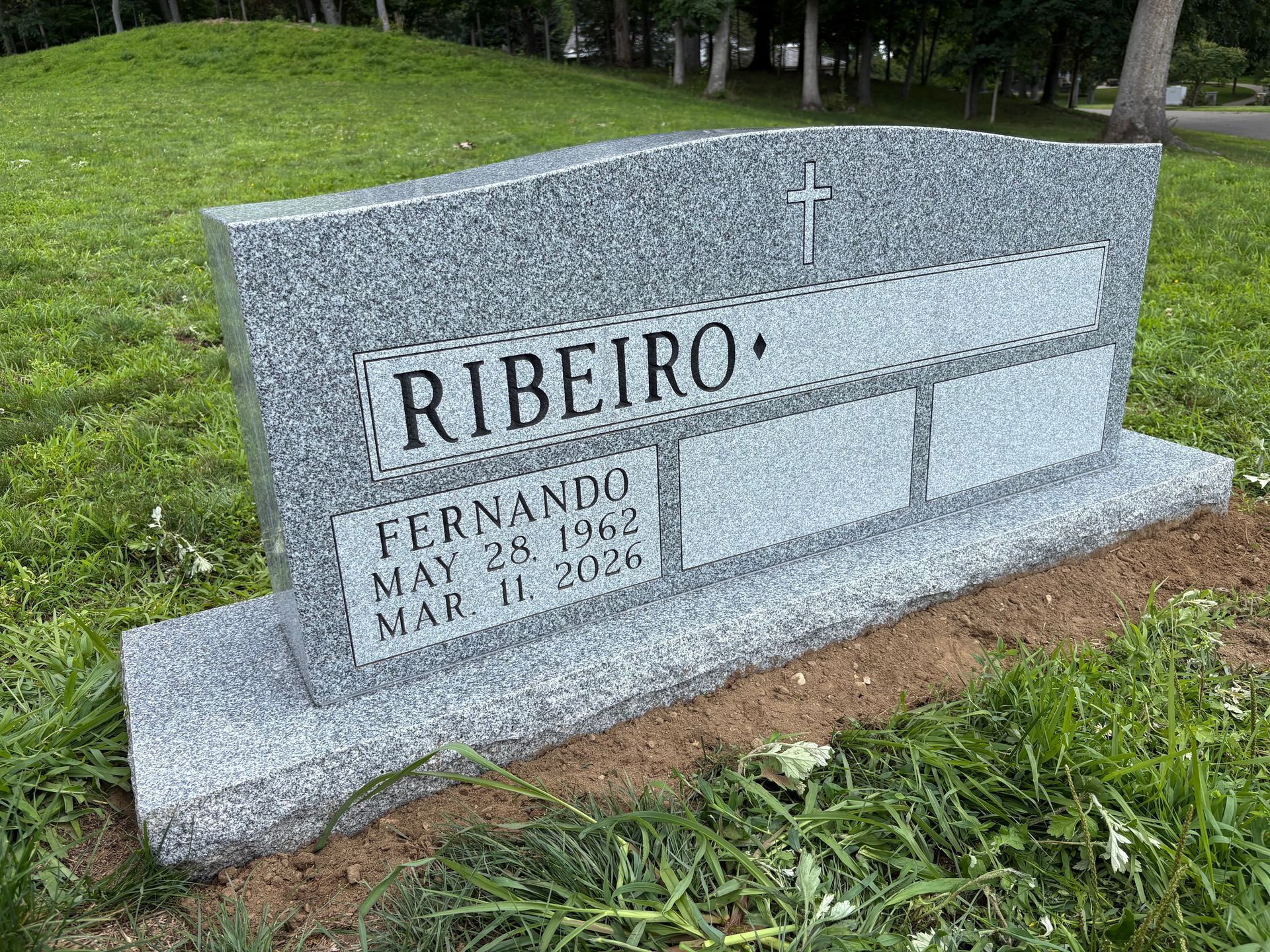 Ribeiro Barre Grey Polished 5 Double Wide Double Outlined Panel Deep Cut Lettering