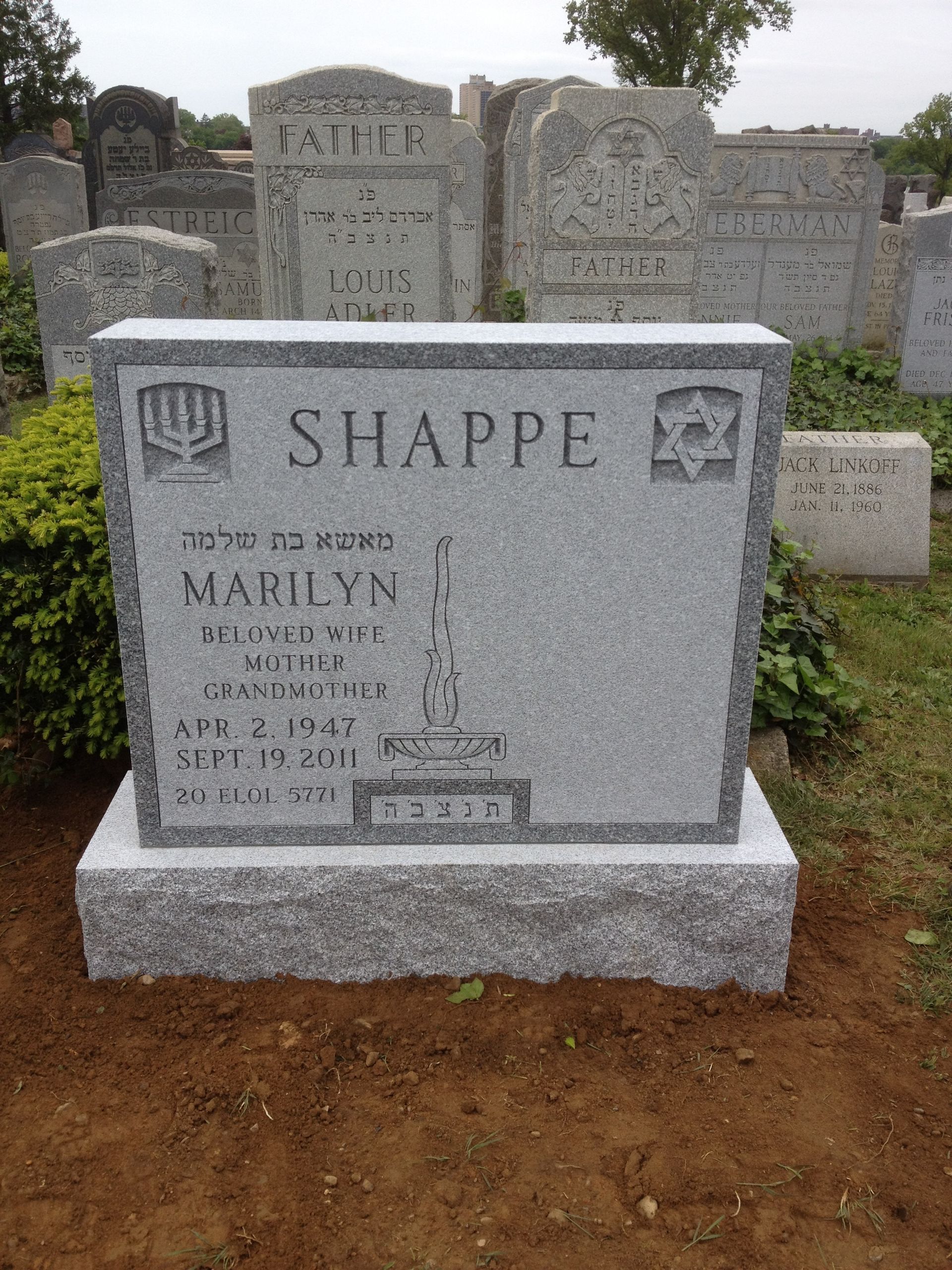 Shappe Barre Grey Polished 2 Sawed Sides Flat Top Raised Designs Deep Cut Lettering Panels Double Wide Upr