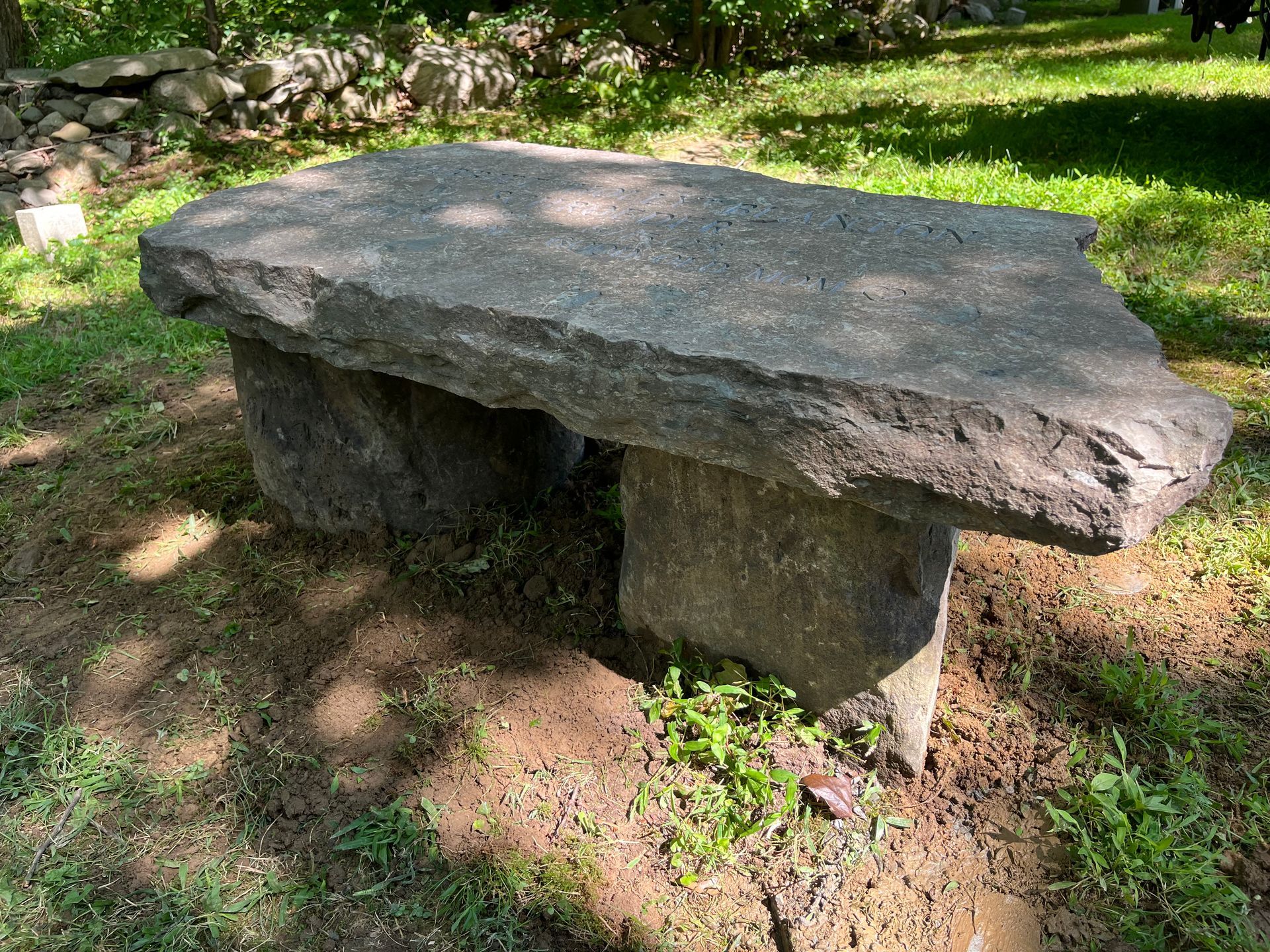 Schroeder Natural Bench Deep Cut Lettering