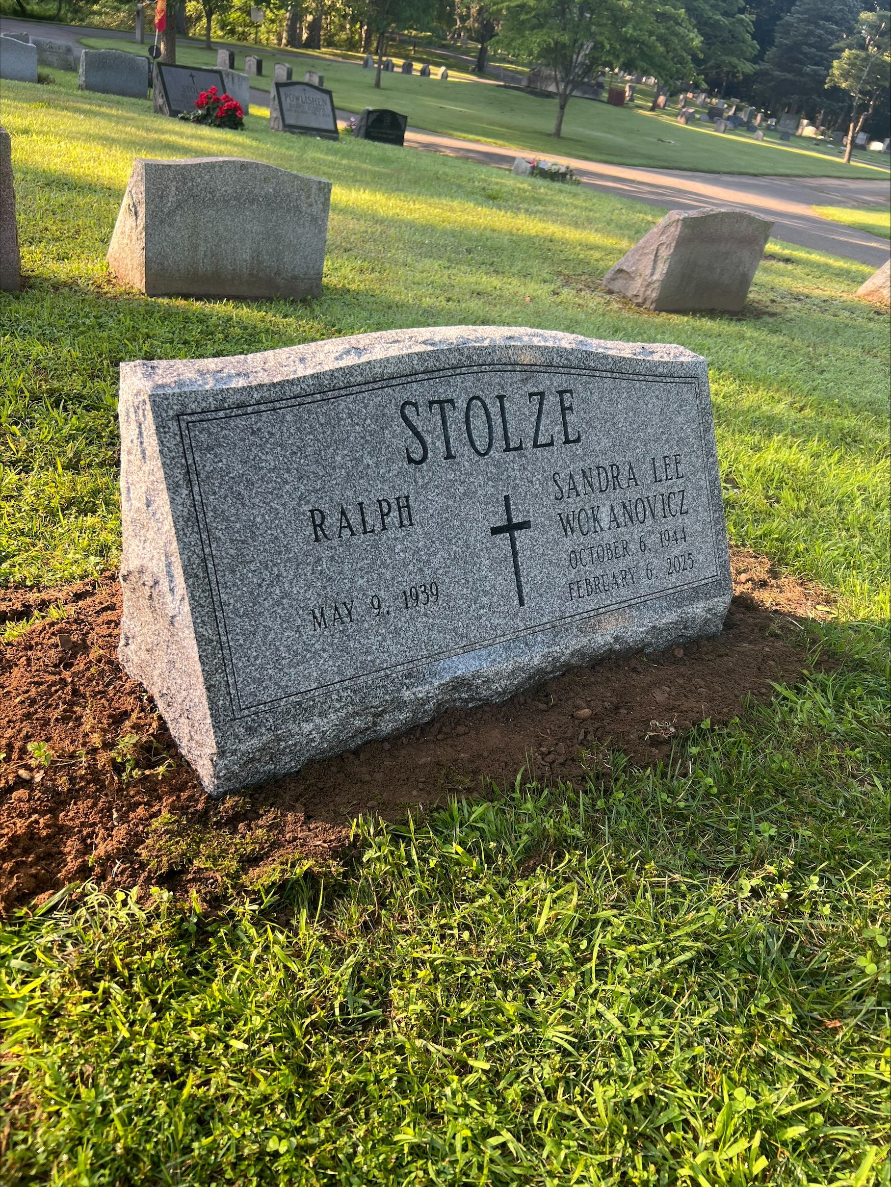Stolze Barre Grey Polished Face Rock Pitch Sides Serp Top Deep Cut Lettering Double Outlined Panel
