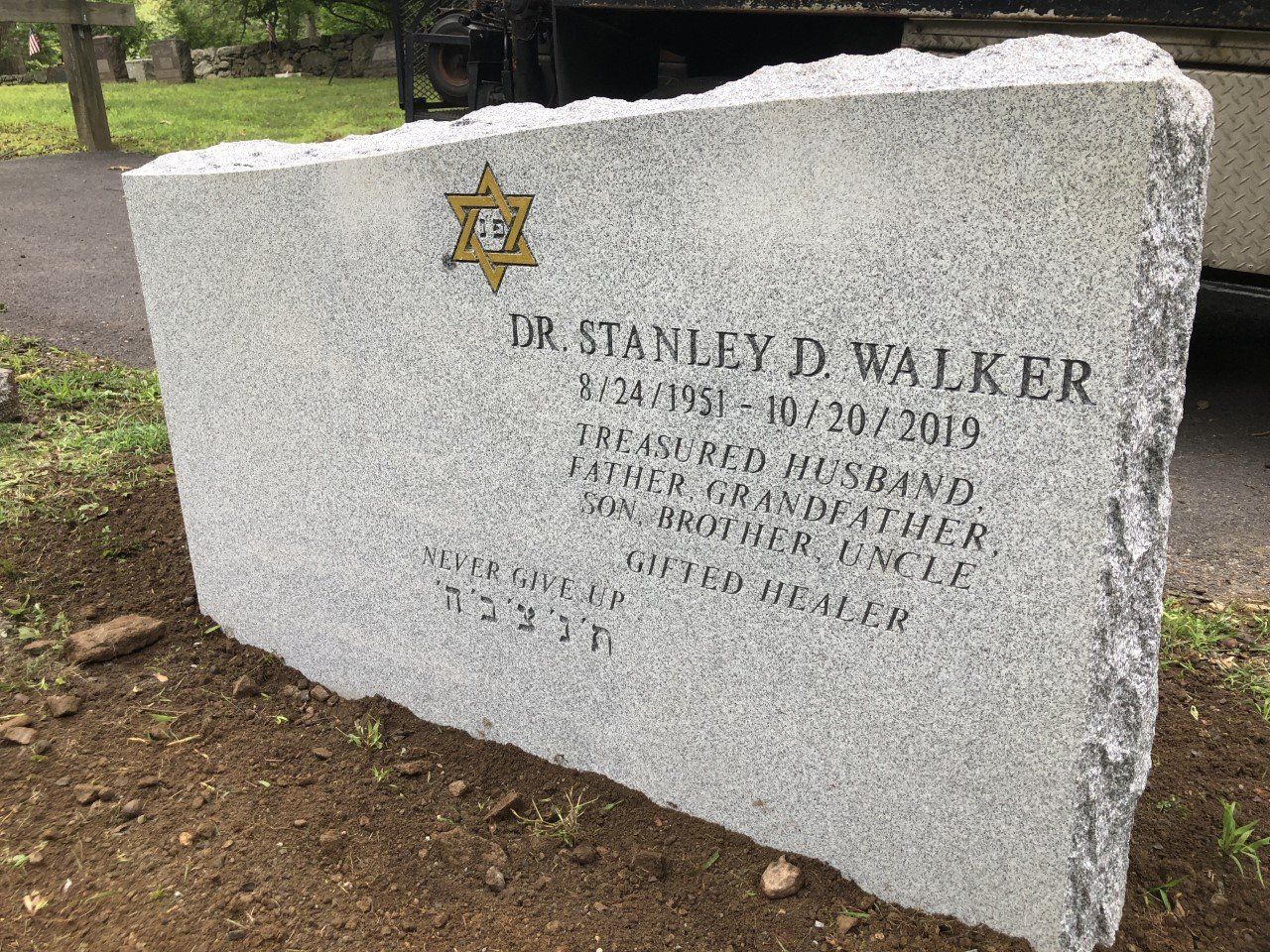 Walker Barre Grey Steeled Face BRP Sides and Back Recessed Panel Deep Cut Lettering 1/2 Serp Top Painted Design Double Wide Monolith