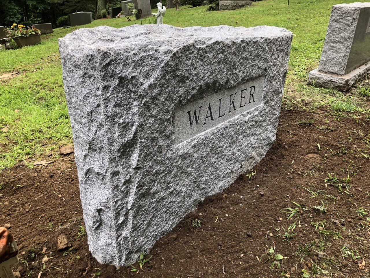 Walker Barre Grey Steeled Face BRP Sides and Back Recessed Panel Deep Cut Lettering 1/2 Serp Top Painted Design Double Wide Monolith