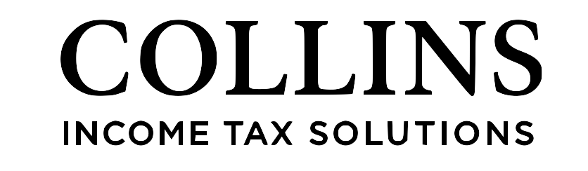 Logo for Collins Income Tax Solutions in black text on a white background.