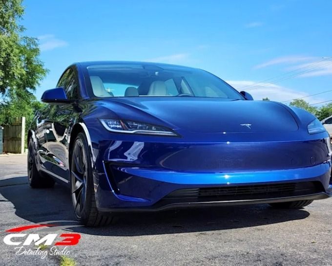 Blue sedan with window tint by CM3 Detailing Studio & Ceramic Coating in Elgin, IL
