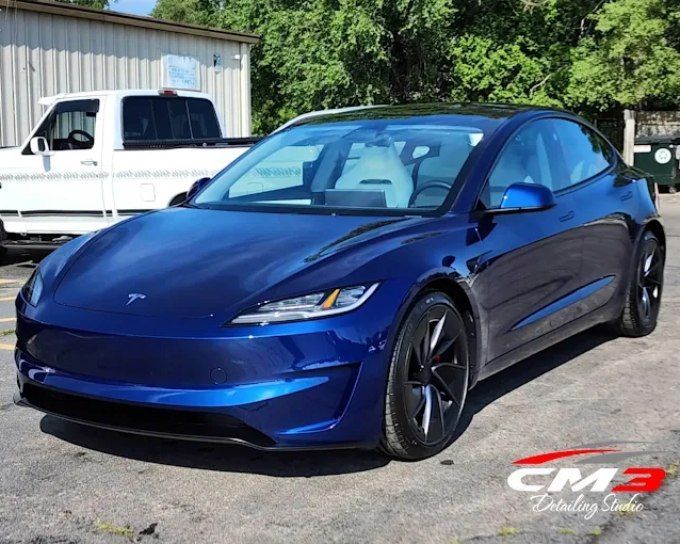 Blue sedan with window tint by CM3 Detailing Studio & Ceramic Coating in Elgin, IL