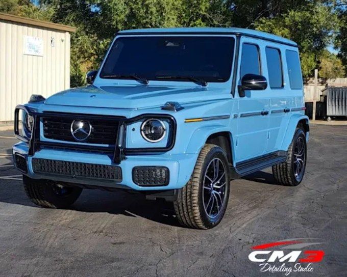 Light blue SUV with paint protection film by CM3 Detailing Studio & Ceramic Coating in Elgin, IL