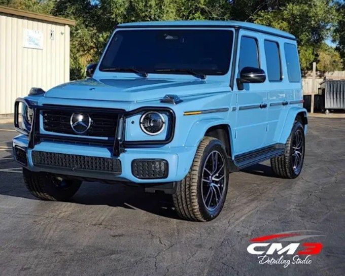 Light blue SUV with paint protection film by CM3 Detailing Studio & Ceramic Coating in Elgin, IL