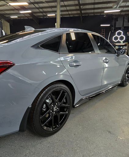 Gray Acura sedan with professional window tint applied at CM3 Detailing Studio