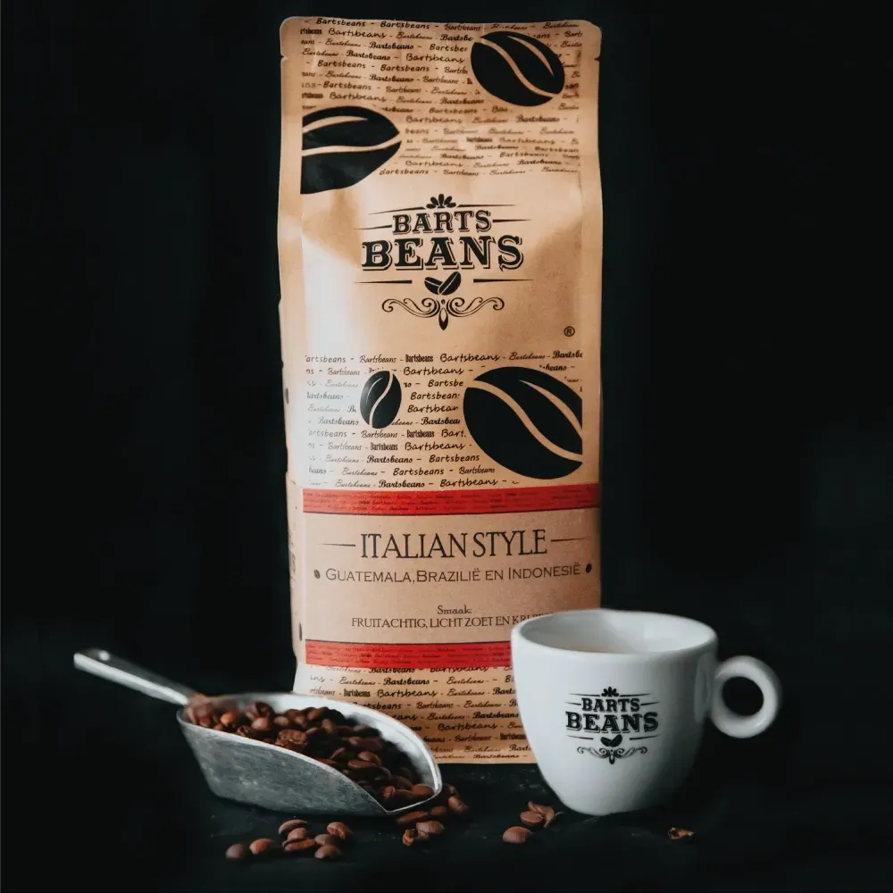 Italian style koffie bonen beschikbaar in 500 gram en 1 kg