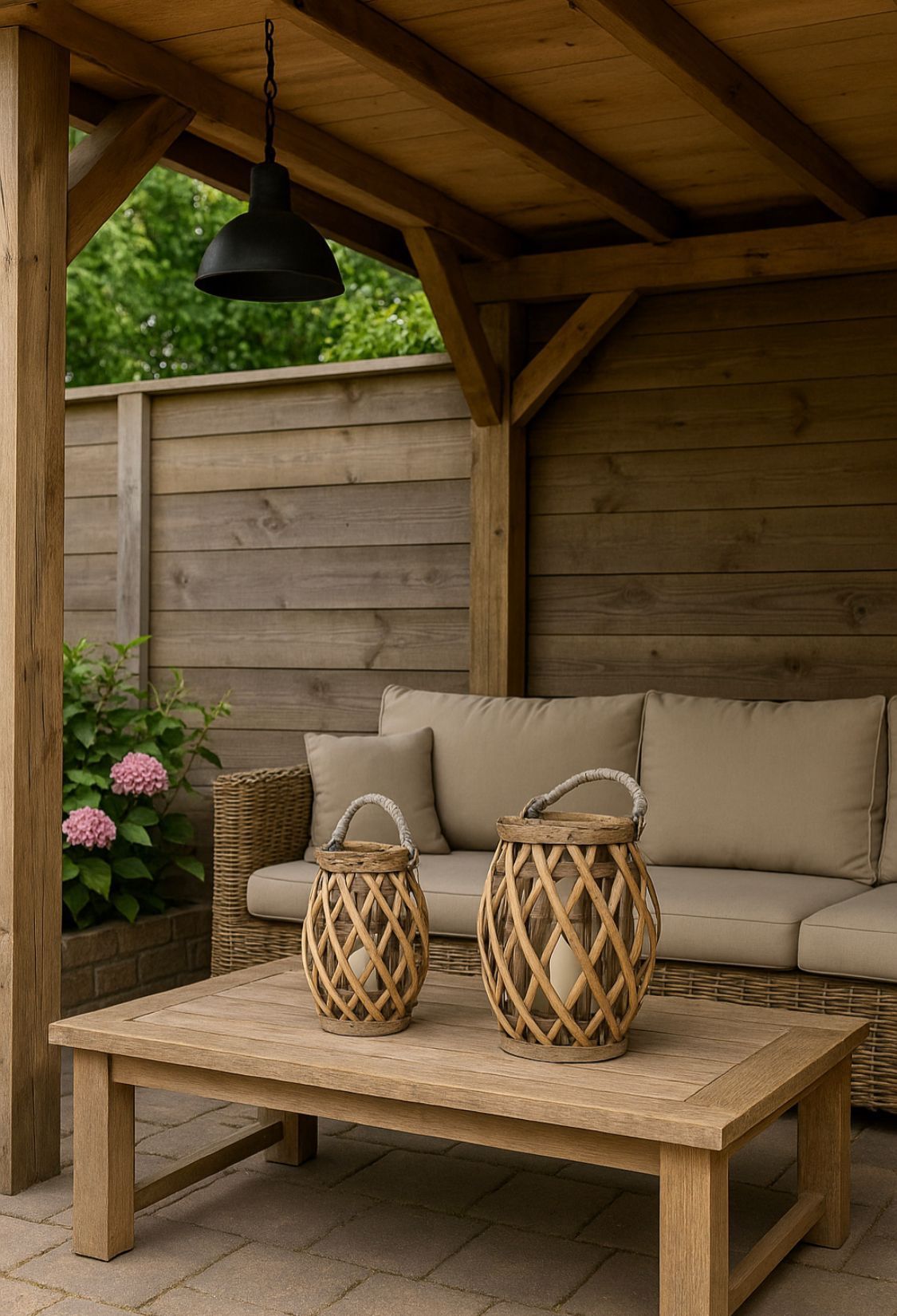 Houten Windlicht 30 cm Hoog