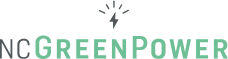 The logo for nc greenpower has a lightning bolt on it.