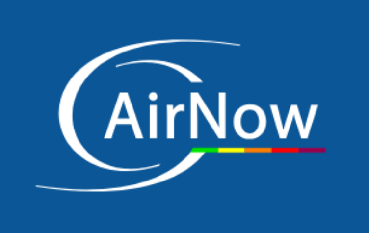 A blue background with the airnow logo on it