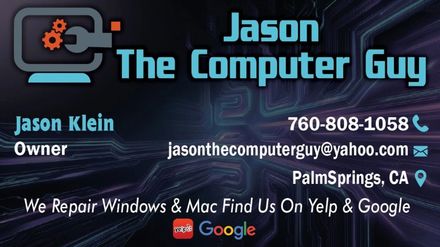 A business card for jason the computer guy