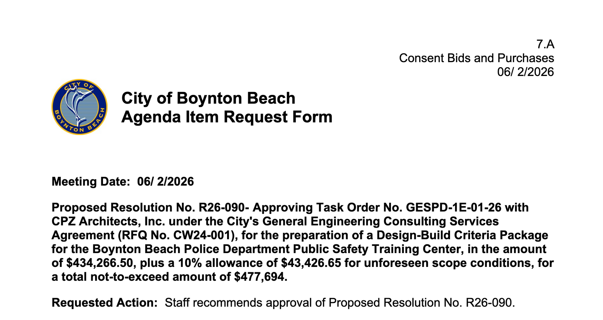 Agenda Item Request