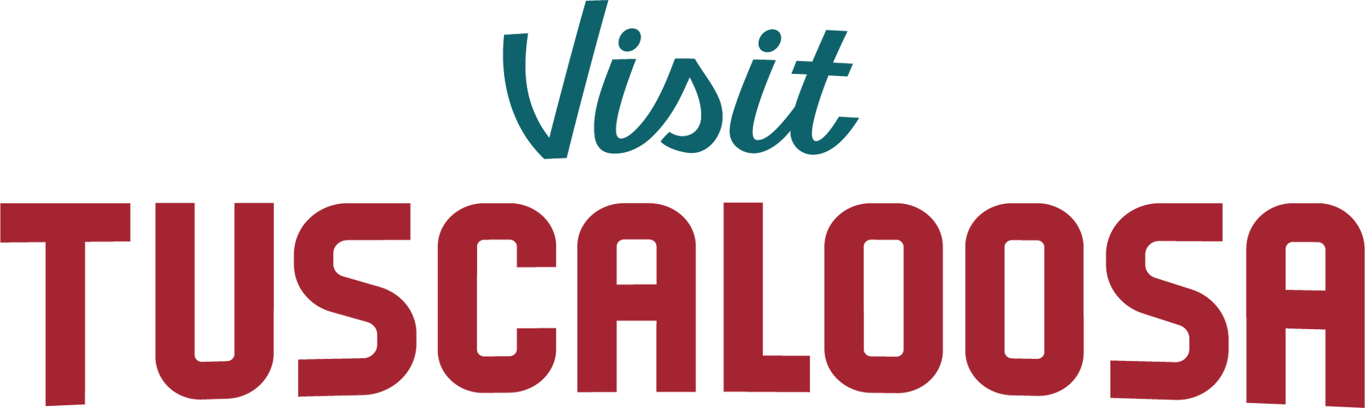 Visit Tuscaloosa logo with teal “Visit” above large red “TUSCALOOSA” text