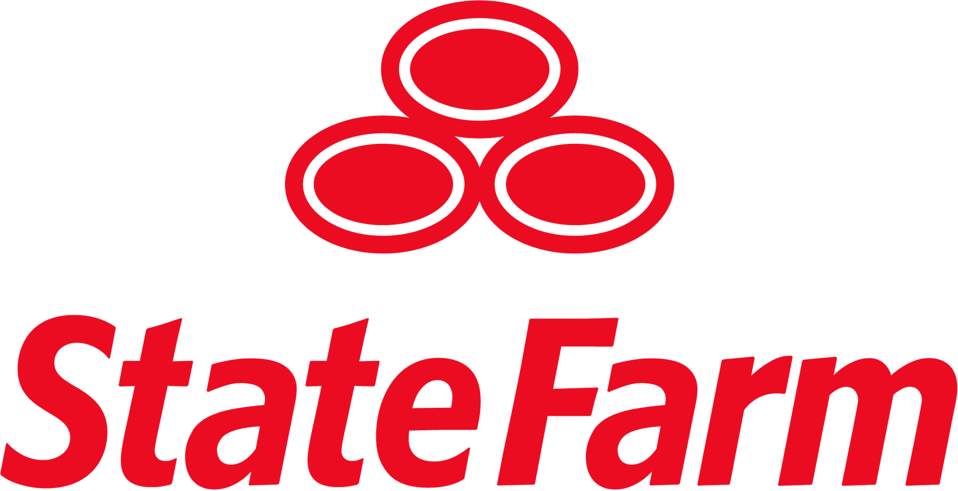 State Farm logo: Red three-circle design above the red wordmark