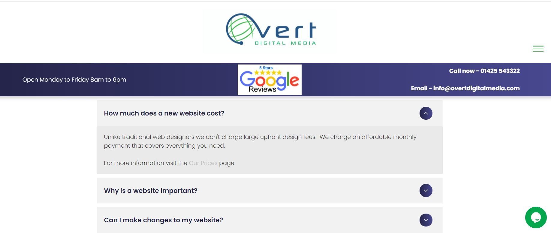 affordable websites for small businesses.  Christchurch New Forest