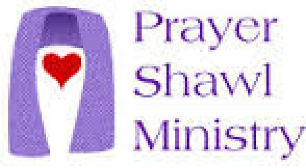 Purple logo with a heart and the text “Prayer Shawl Ministry”