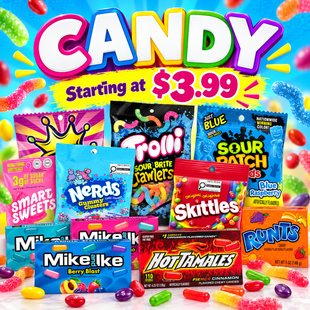 Assorted candy including Nerds, Skittles, Trolli and Sour Patch Kids starting at $3.99