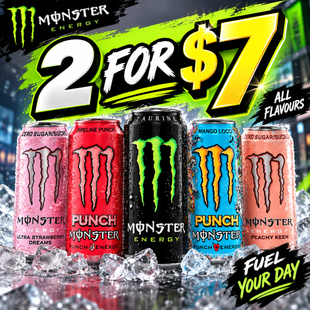 Assorted Monster Energy drinks, mix and match 2 for $7