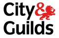 A city and guilds logo with a red lion on it