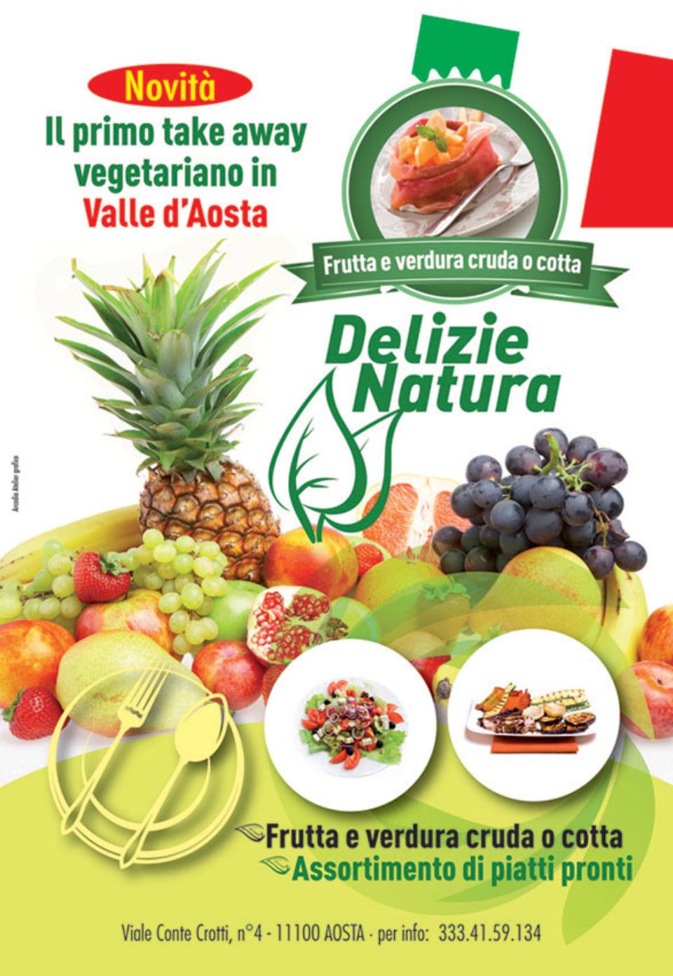 volantino su frutta da asporto